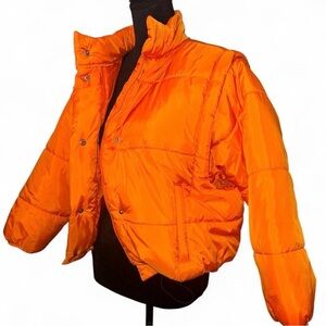 Women's Orange culture couture Puffer Jacket size medium